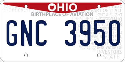 OH license plate GNC3950