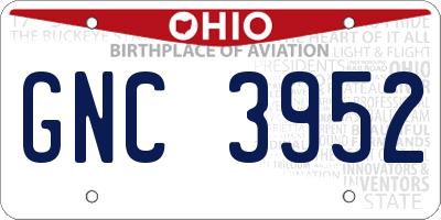 OH license plate GNC3952