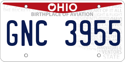 OH license plate GNC3955
