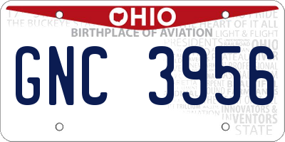 OH license plate GNC3956