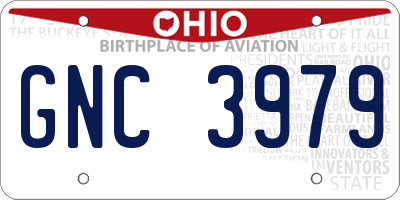 OH license plate GNC3979