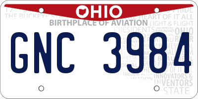 OH license plate GNC3984