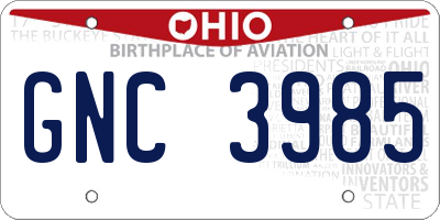 OH license plate GNC3985