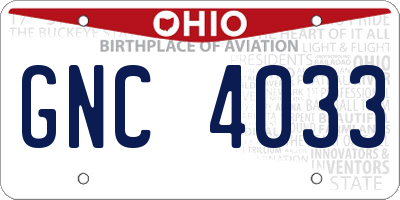 OH license plate GNC4033