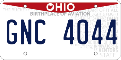 OH license plate GNC4044