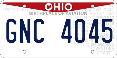 OH license plate GNC4045
