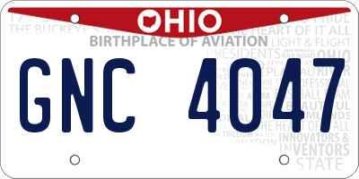 OH license plate GNC4047