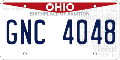 OH license plate GNC4048