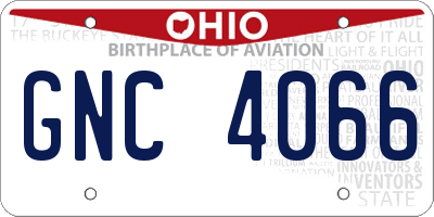OH license plate GNC4066