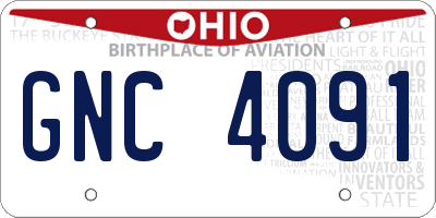 OH license plate GNC4091