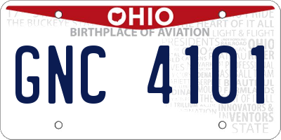 OH license plate GNC4101