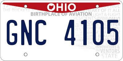 OH license plate GNC4105