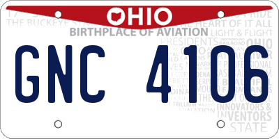 OH license plate GNC4106