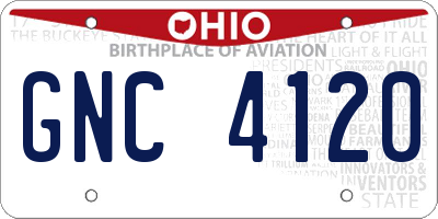 OH license plate GNC4120