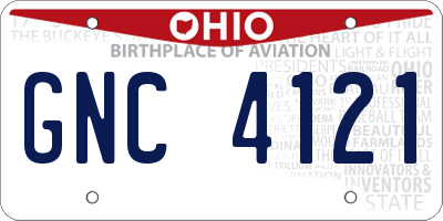 OH license plate GNC4121