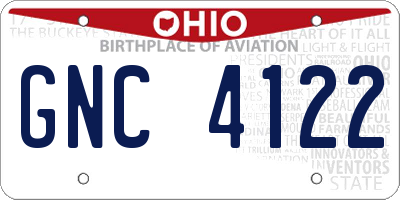OH license plate GNC4122