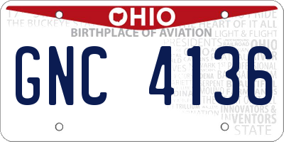 OH license plate GNC4136