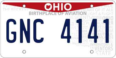 OH license plate GNC4141