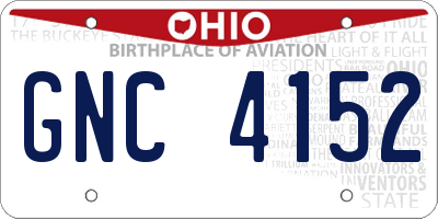 OH license plate GNC4152