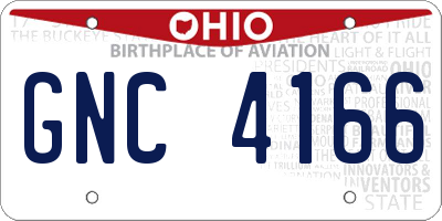 OH license plate GNC4166