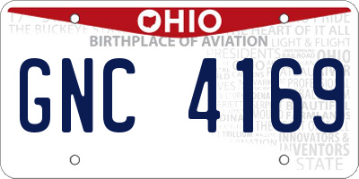OH license plate GNC4169