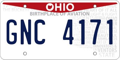 OH license plate GNC4171