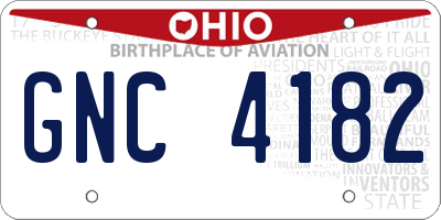 OH license plate GNC4182