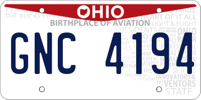 OH license plate GNC4194