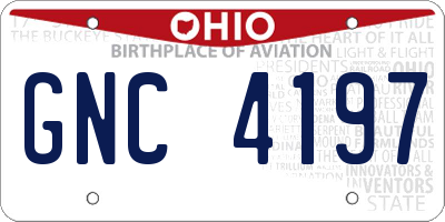 OH license plate GNC4197