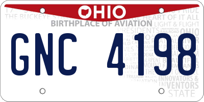 OH license plate GNC4198