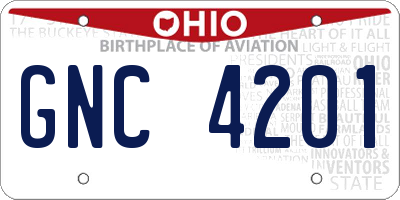 OH license plate GNC4201