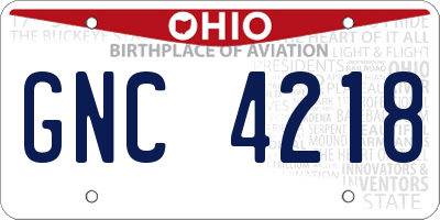 OH license plate GNC4218