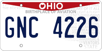 OH license plate GNC4226