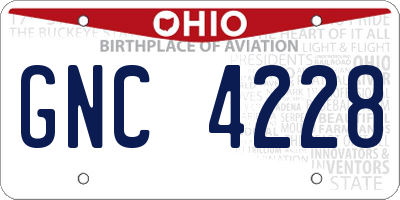 OH license plate GNC4228