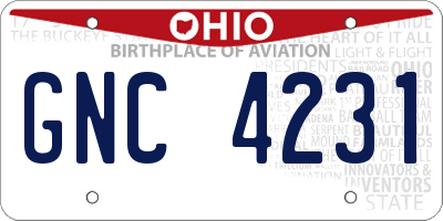 OH license plate GNC4231