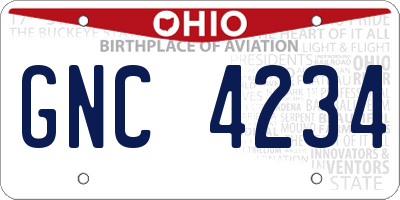 OH license plate GNC4234