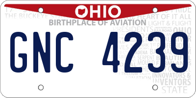 OH license plate GNC4239