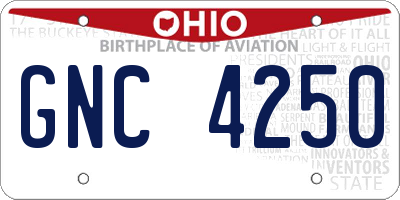 OH license plate GNC4250