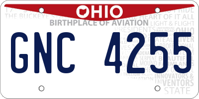 OH license plate GNC4255