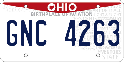 OH license plate GNC4263