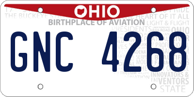 OH license plate GNC4268