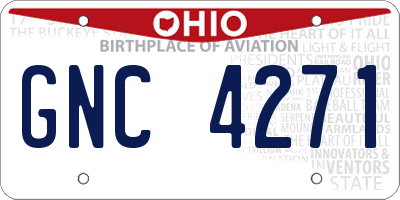 OH license plate GNC4271