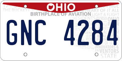 OH license plate GNC4284
