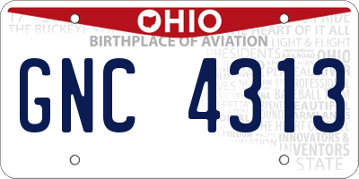 OH license plate GNC4313