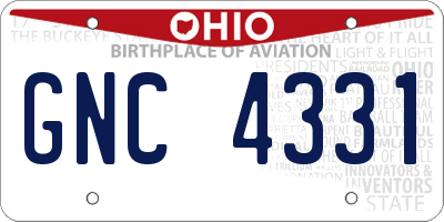 OH license plate GNC4331