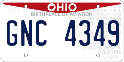 OH license plate GNC4349
