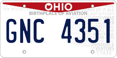 OH license plate GNC4351