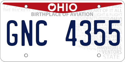 OH license plate GNC4355