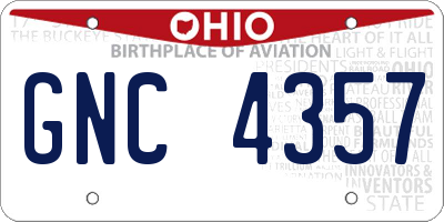 OH license plate GNC4357