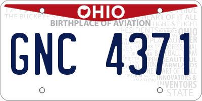 OH license plate GNC4371